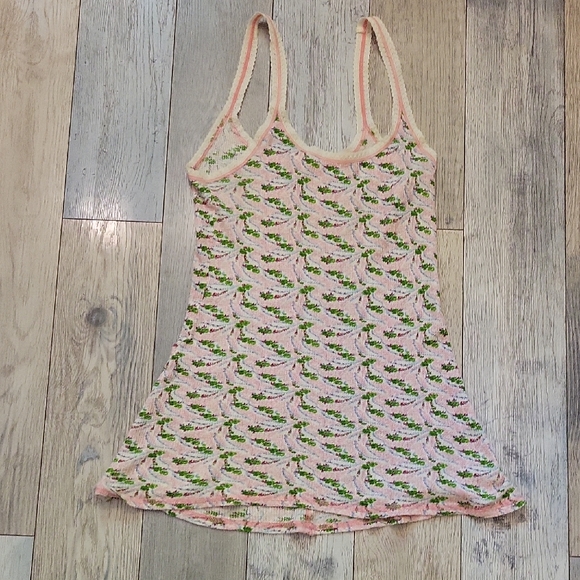 Free People Tops - Free People Pink and Green Floral Tank Top